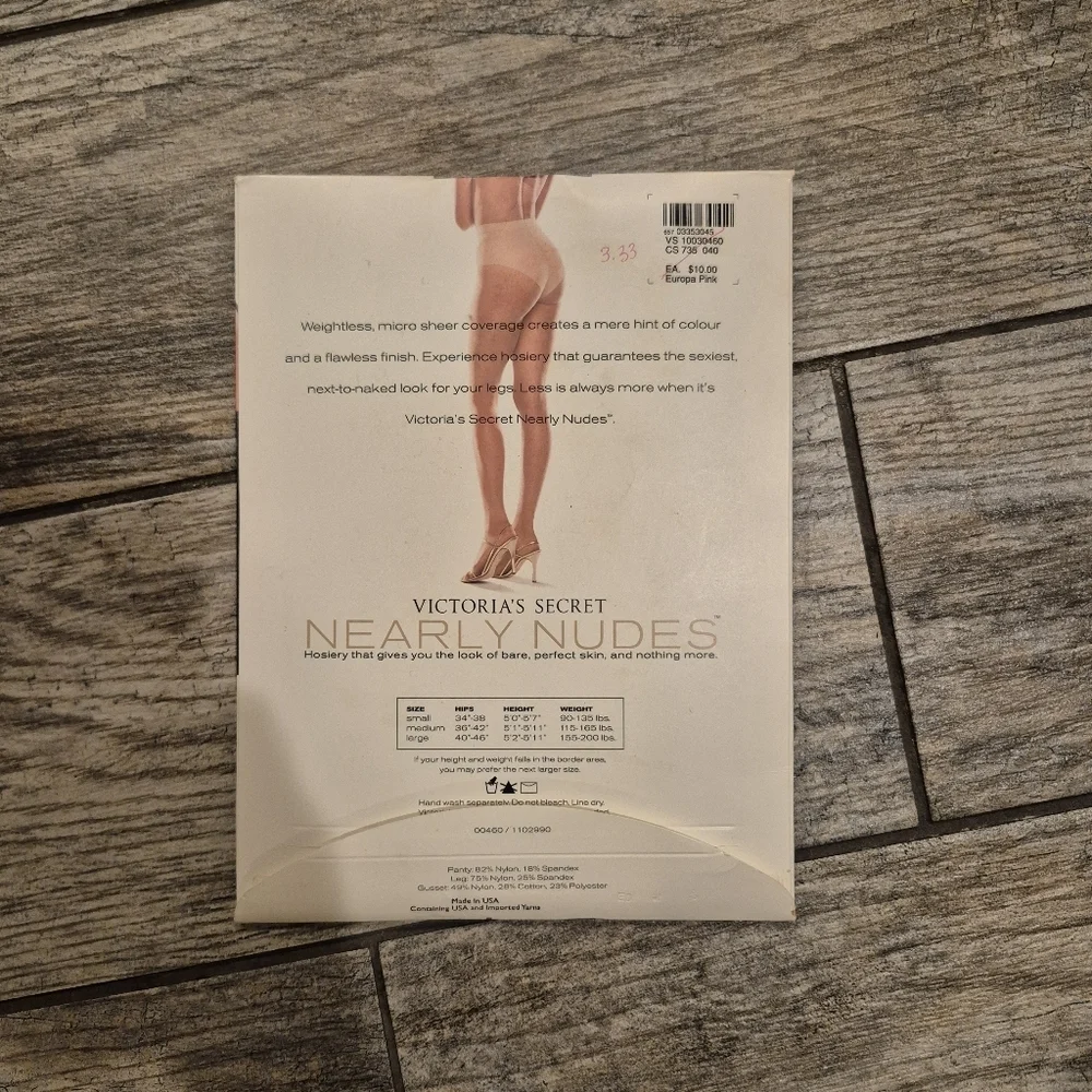 Vtg Victoria’s Secret Nearly Nudes Control Top Hosiery Medium Europa Pink Tyra B